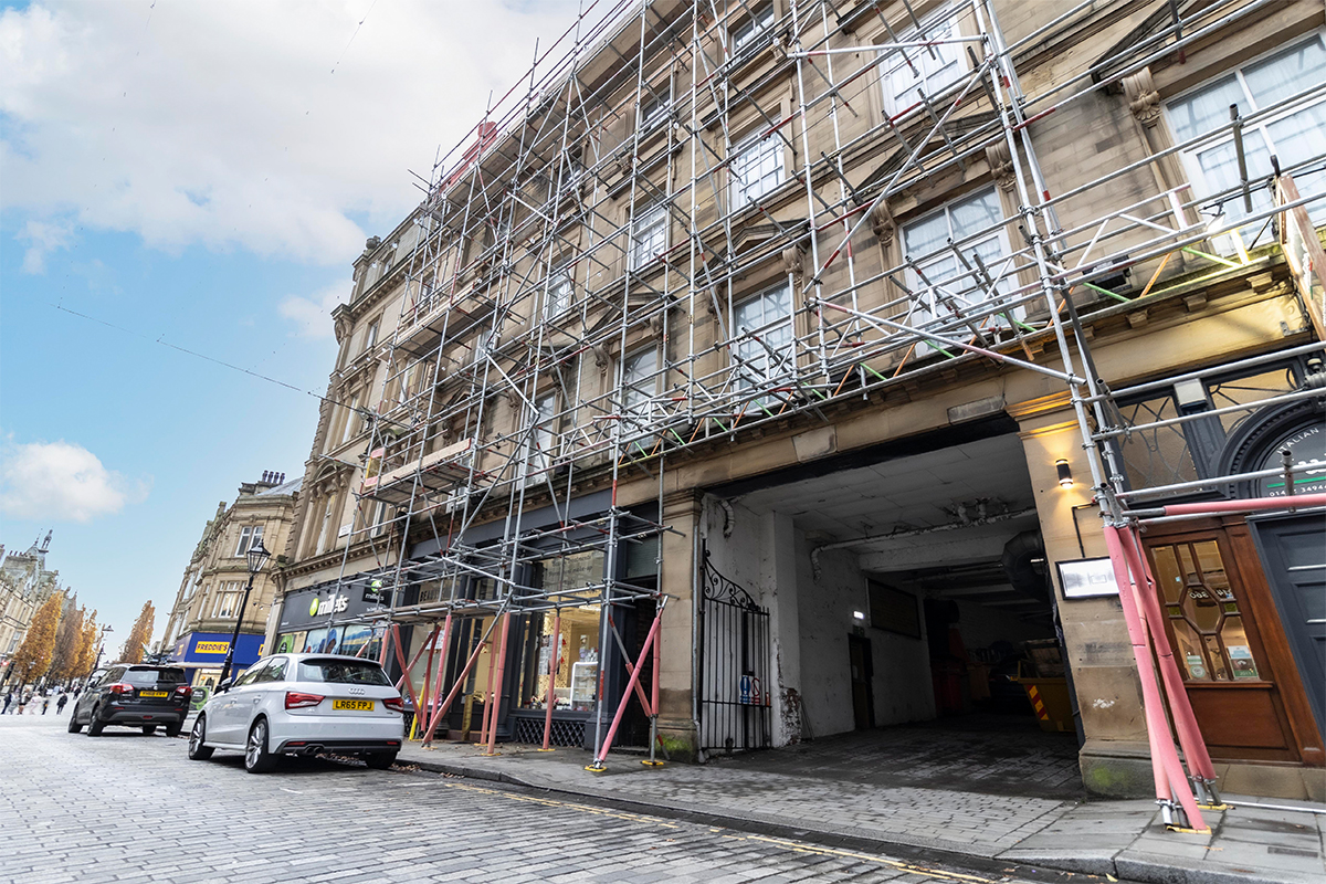 Hand-tied scaffold detail